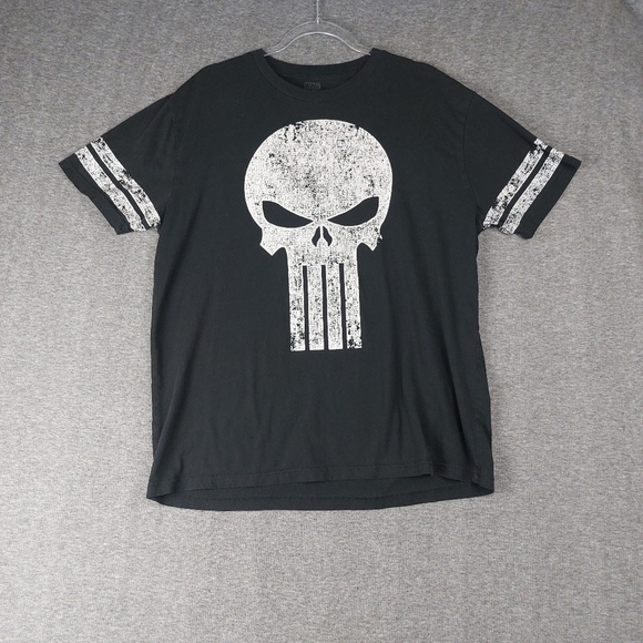 Marvel Other - MARVEL MENS BLACK WHITE PUNISHER SHORT SLEEVE CREW NECK TSHIRT SIZE XL